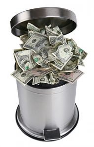 Hur mycket spenderar du på misslyckade köp? 1 sedlar kastade i soptunna